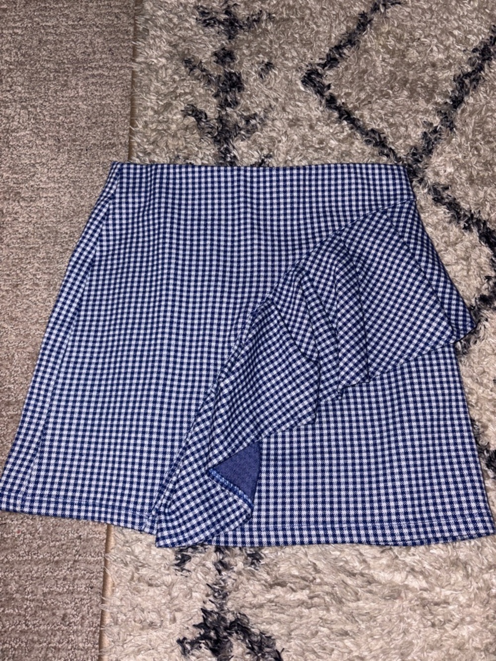 Topshop Blue and White Gingham Skirt